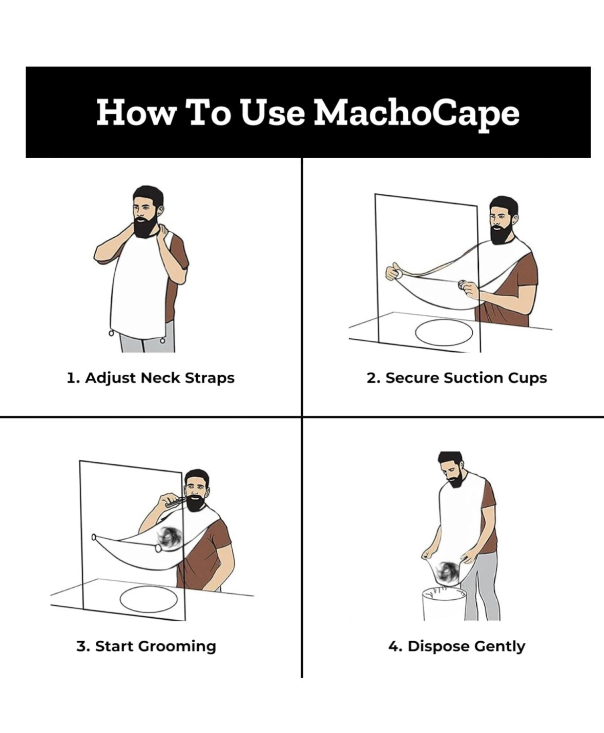 MachoCape™- Mens Easy Cleanup Shavings Catching Cape!