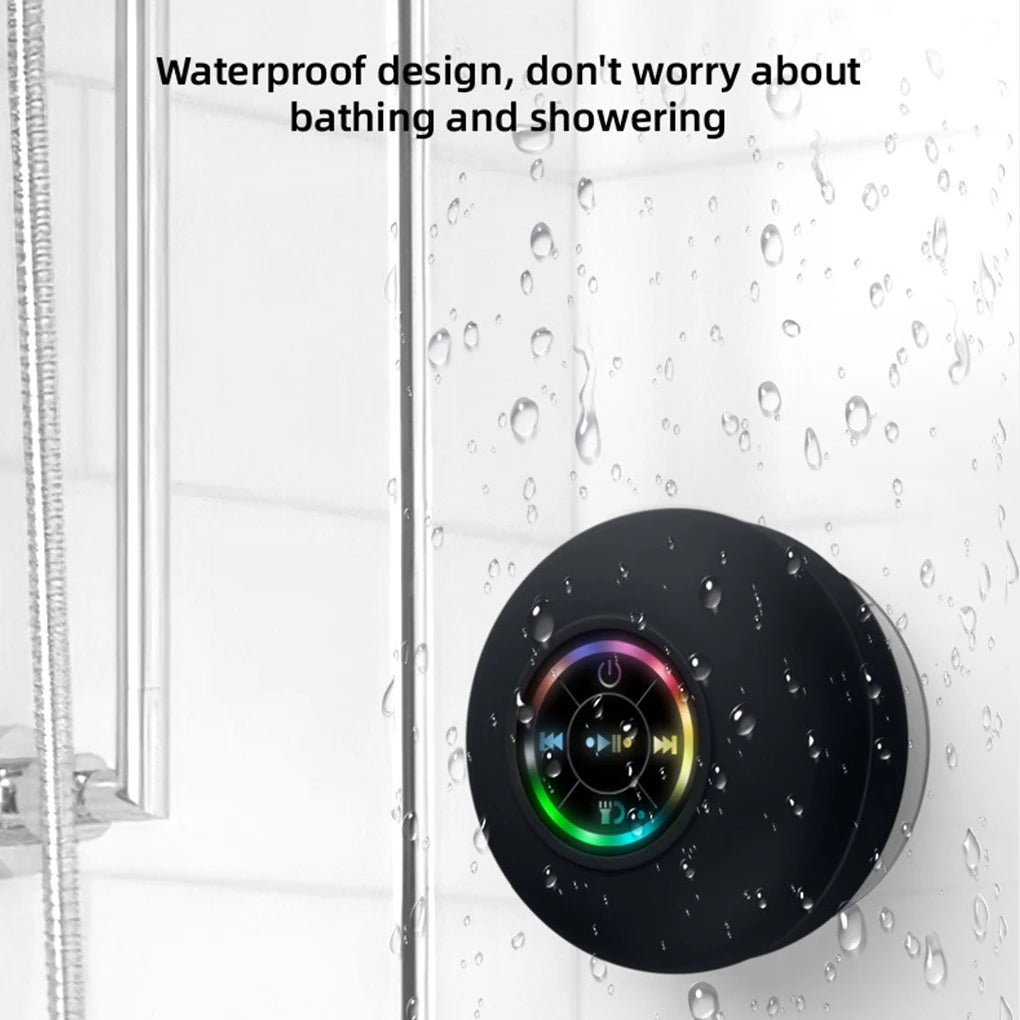 Lil Beat™-  Mini Portable Waterproof Bluetooth Shower Speaker with Suction Cup and LED Lights