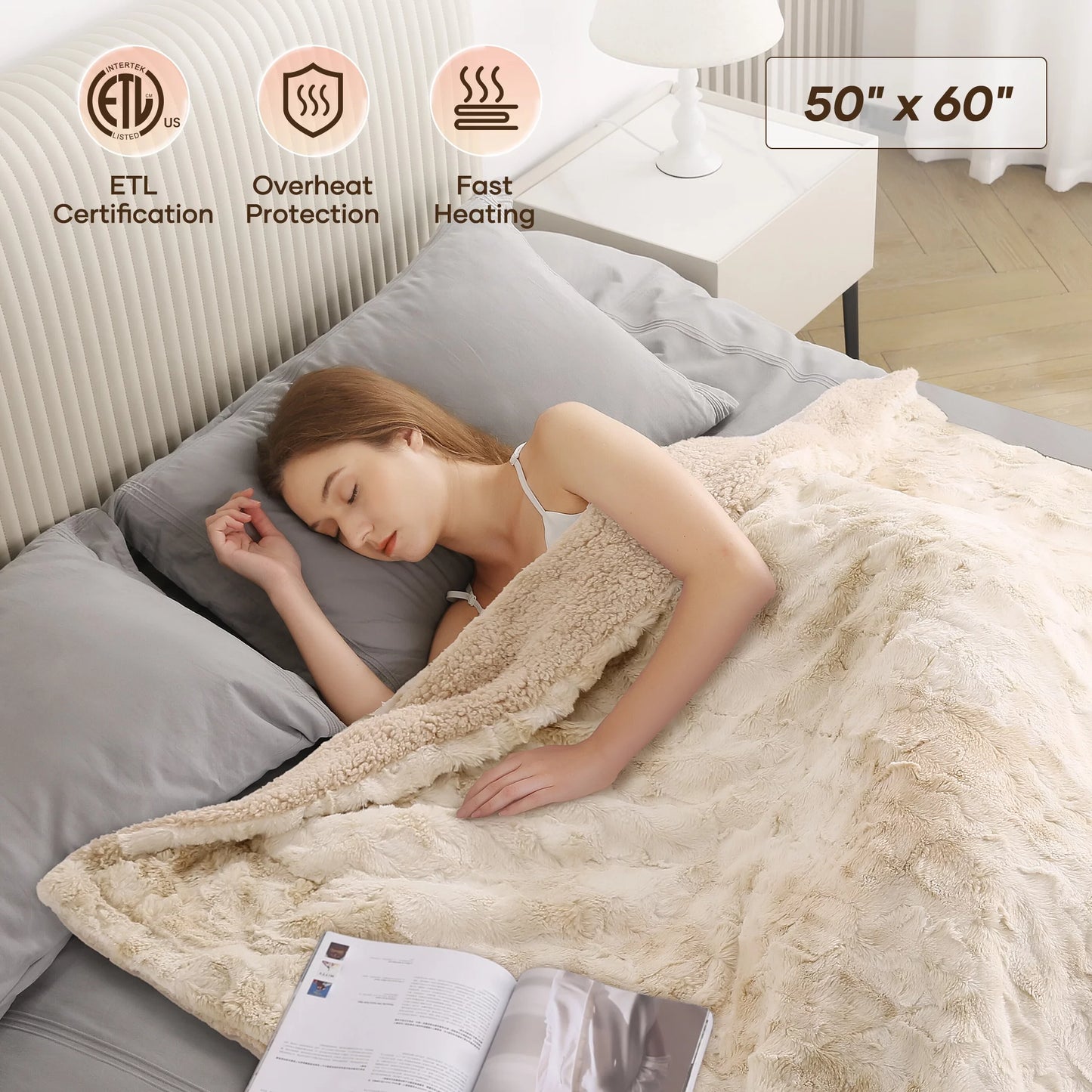 CozyBlanky™ - Heat The Cold Away! Soft, Fur Heated, Washable, Electric 50" x 60" Blanket